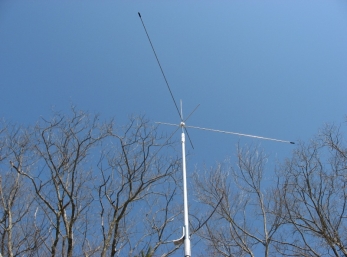 NEQP 20 Meter Vertical - Hustler 12M Resonator on MO-2 Mast w/DXEngineering Hot Rodz Capacity Hat